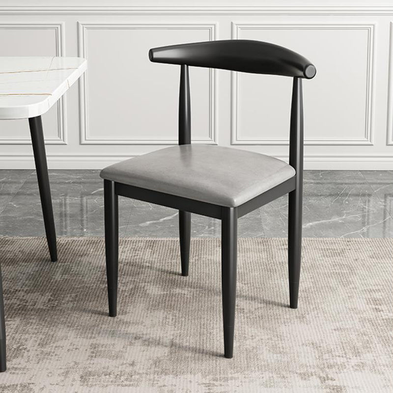 Kitchen Armless Dining Chair Dining Room Metal Legs Open Back Side Chair