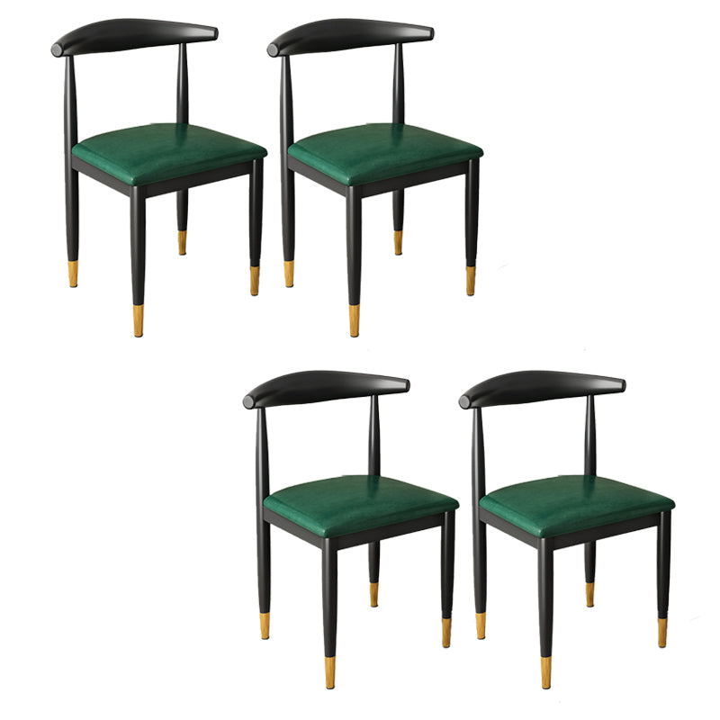 Kitchen Armless Dining Chair Dining Room Metal Legs Open Back Side Chair