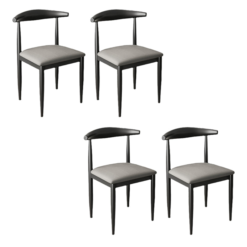 Kitchen Armless Dining Chair Dining Room Metal Legs Open Back Side Chair