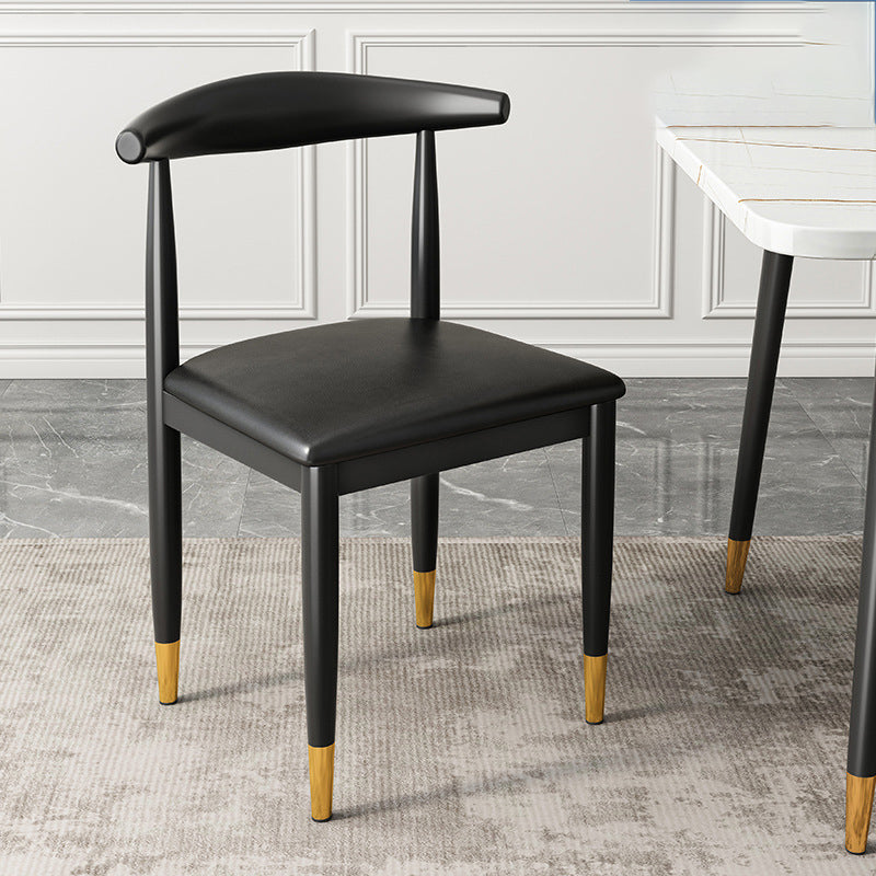 Kitchen Armless Dining Chair Dining Room Metal Legs Open Back Side Chair