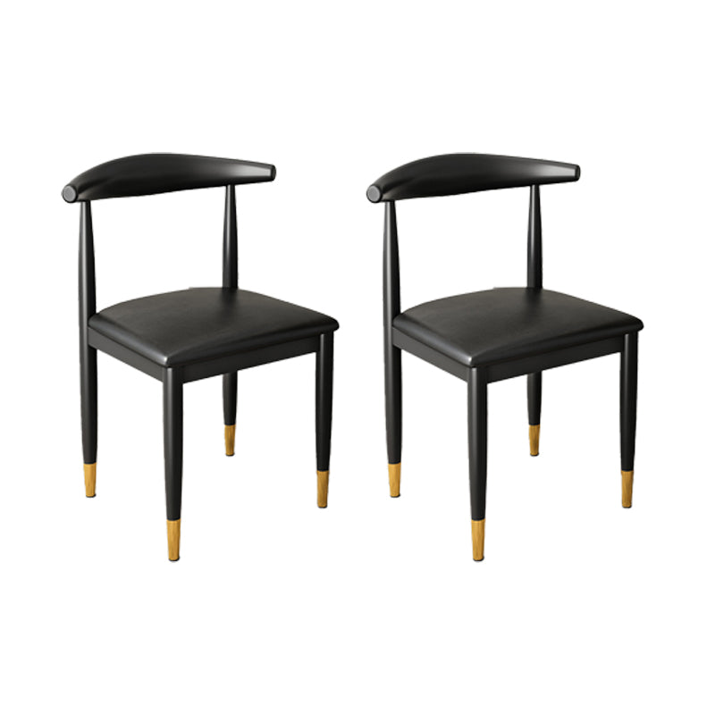 Kitchen Armless Dining Chair Dining Room Metal Legs Open Back Side Chair