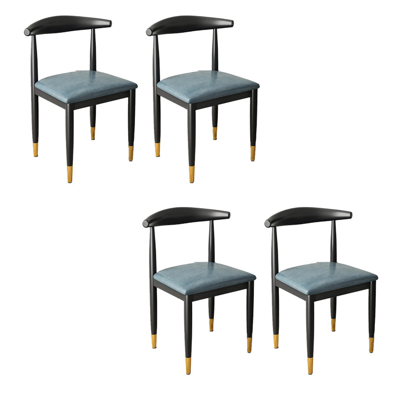 Kitchen Armless Dining Chair Dining Room Metal Legs Open Back Side Chair