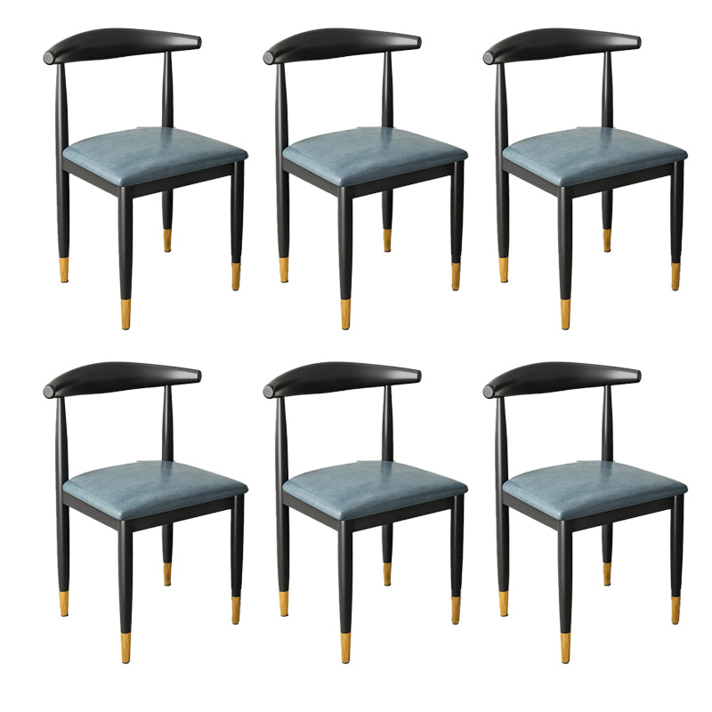 Kitchen Armless Dining Chair Dining Room Metal Legs Open Back Side Chair