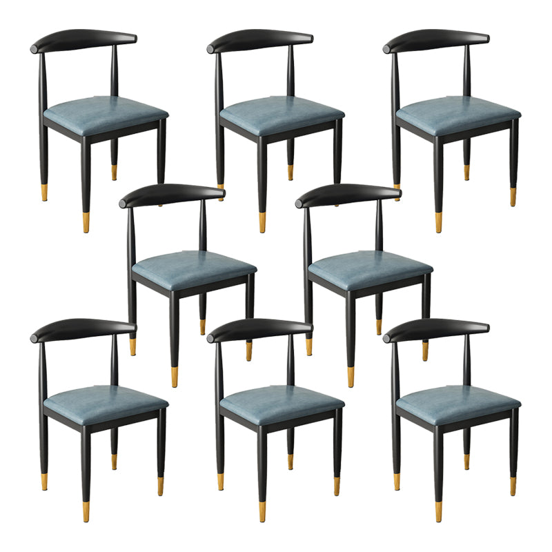 Kitchen Armless Dining Chair Dining Room Metal Legs Open Back Side Chair