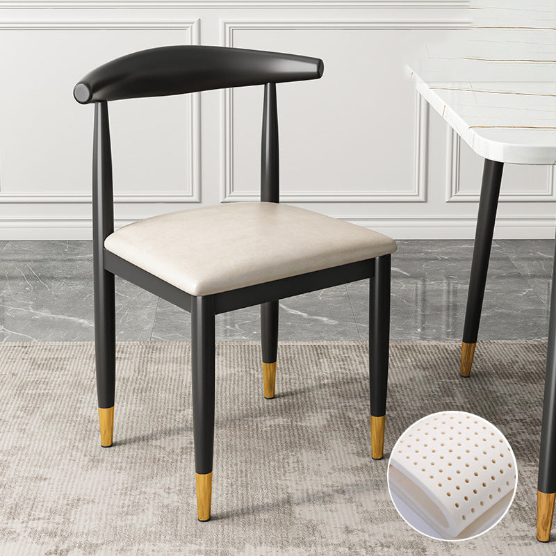 Kitchen Armless Dining Chair Dining Room Metal Legs Open Back Side Chair