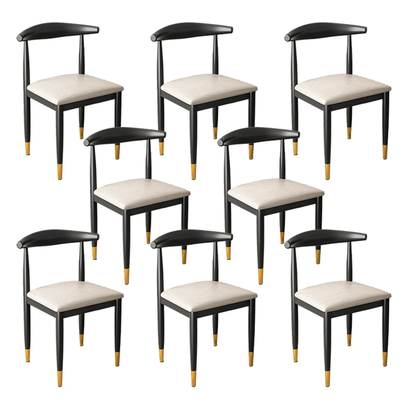 Kitchen Armless Dining Chair Dining Room Metal Legs Open Back Side Chair