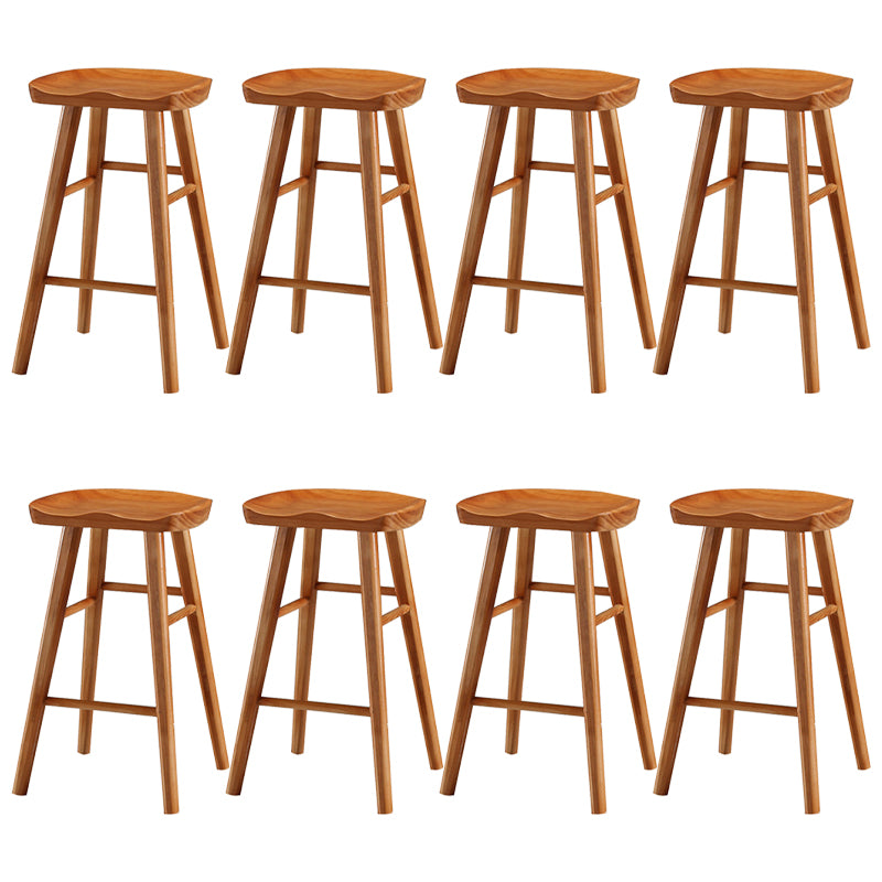 Solid Wood Bar Stool Modern Backless Counter Stool for Bristol