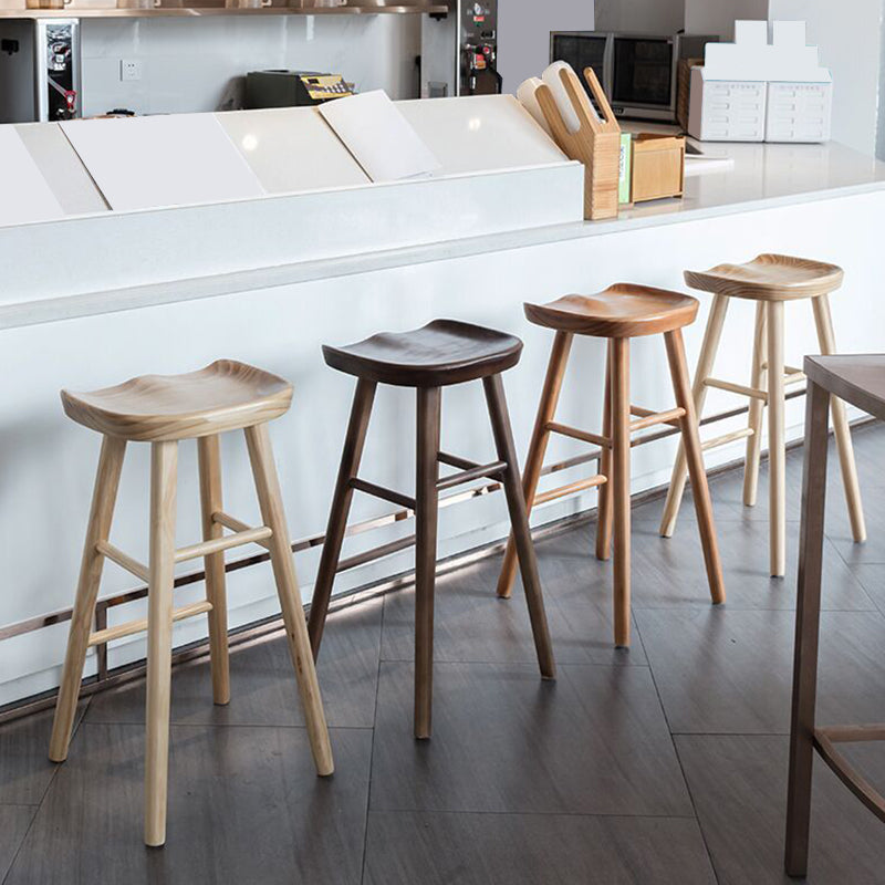 Solid Wood Bar Stool Modern Backless Counter Stool for Bristol