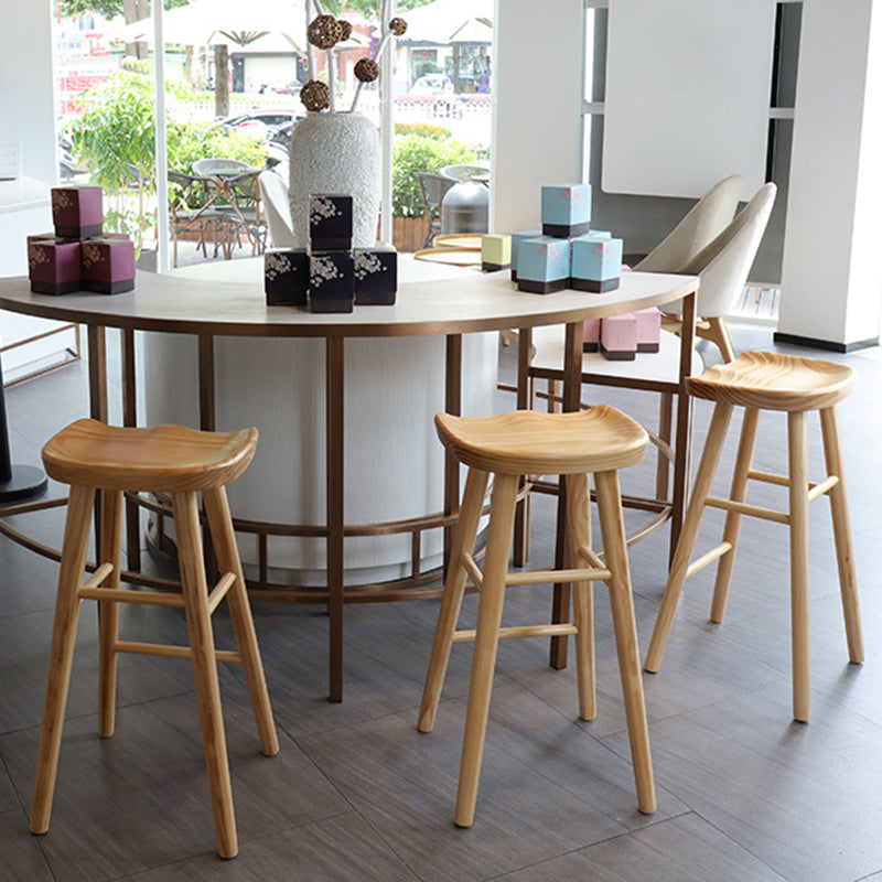 Solid Wood Bar Stool Modern Backless Counter Stool for Bristol