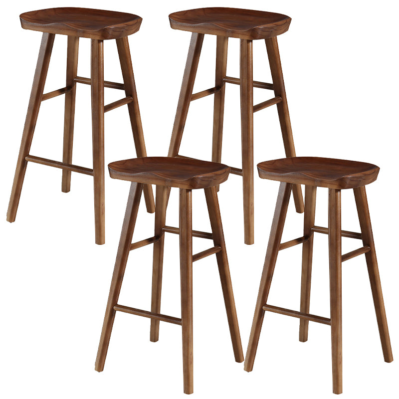 Solid Wood Bar Stool Modern Backless Counter Stool for Bristol