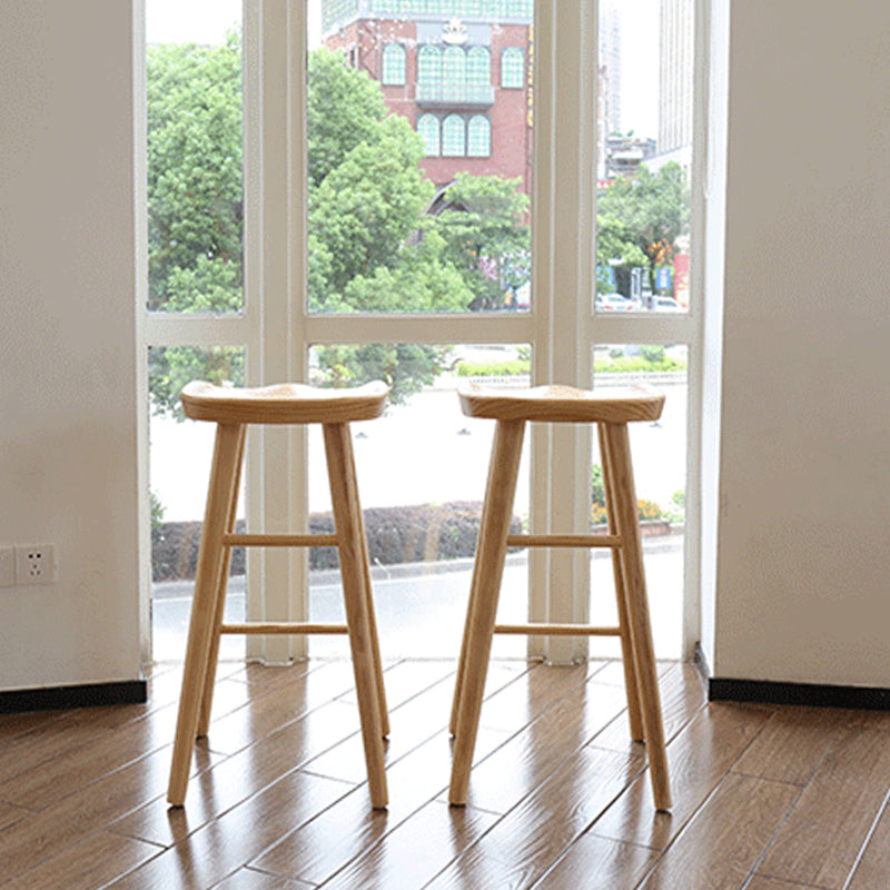 Solid Wood Bar Stool Modern Backless Counter Stool for Bristol