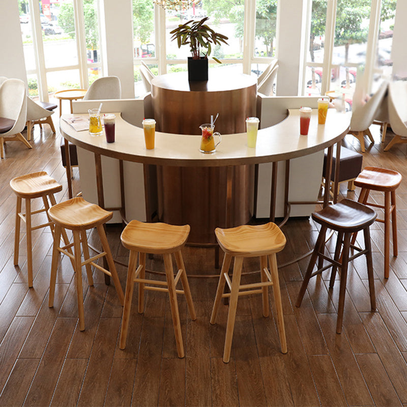 Solid Wood Bar Stool Modern Backless Counter Stool for Bristol