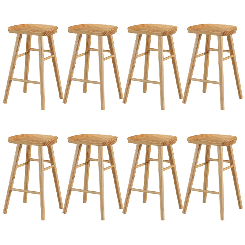 Solid Wood Bar Stool Modern Backless Counter Stool for Bristol