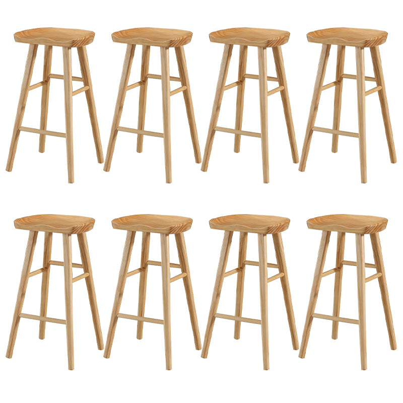 Solid Wood Bar Stool Modern Backless Counter Stool for Bristol