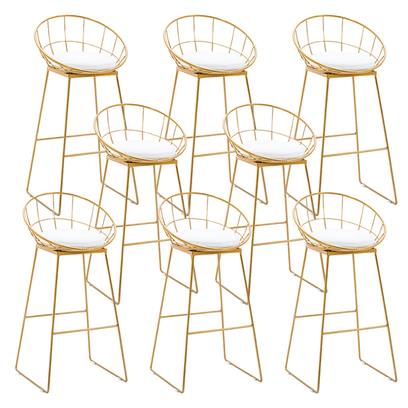 Glam Backrest Bar Stools Backrest Barstool with Gold Metal Legs