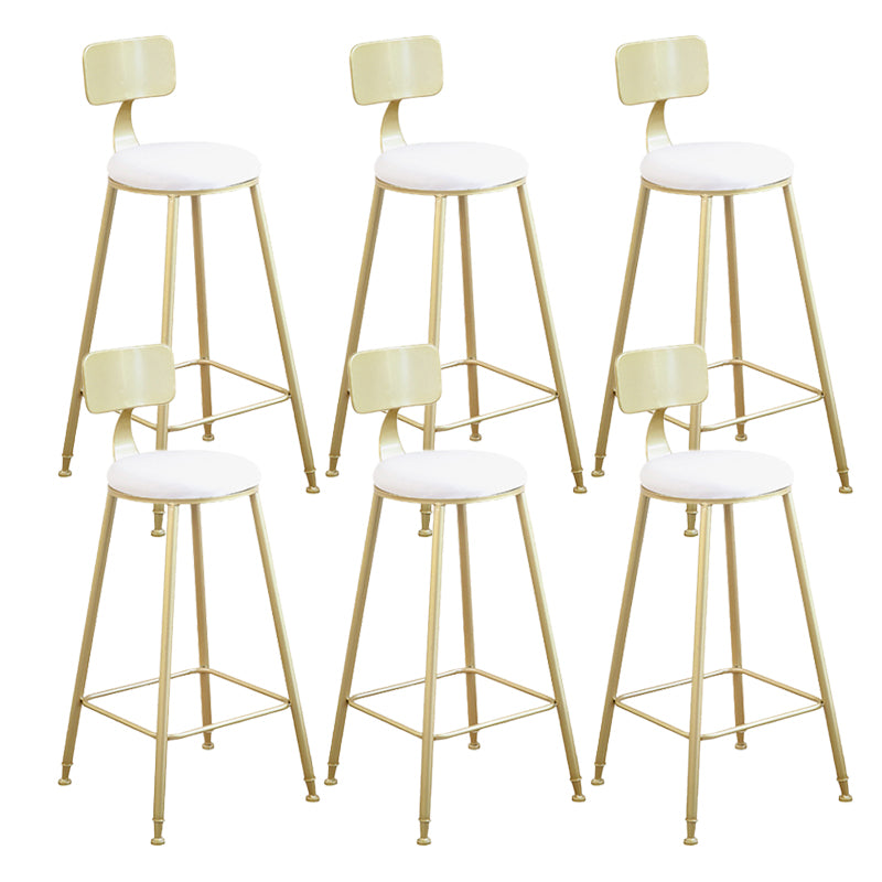 Glam Backrest Bar Stools Backrest Barstool with Gold Metal Legs