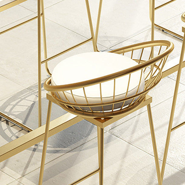 Glam Backrest Bar Stools Backrest Barstool with Gold Metal Legs