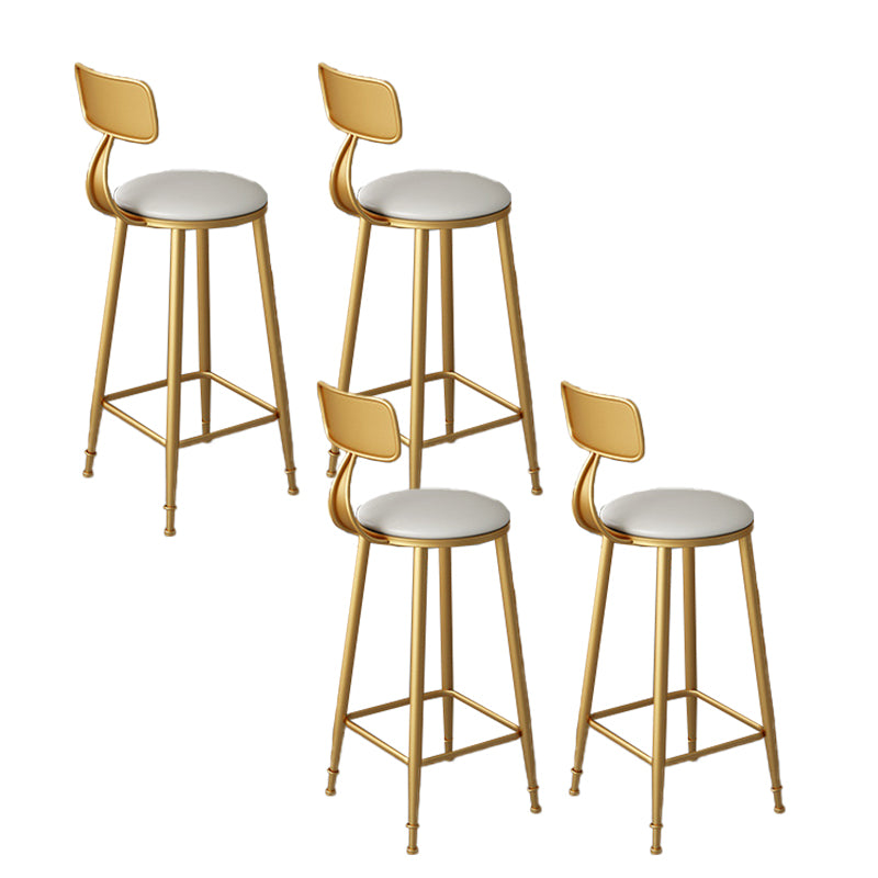 White Cushion Bar Stool Contemporary Barstool with Metal Legs