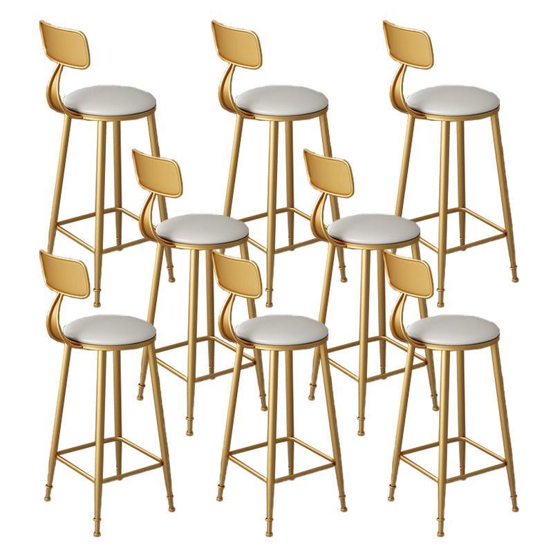 White Cushion Bar Stool Contemporary Barstool with Metal Legs