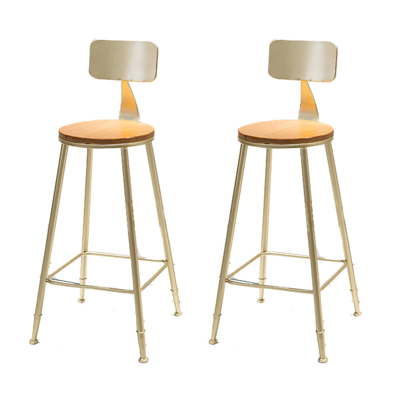 Contemporary Armless Bar Stools Wood Barstools with Footrest