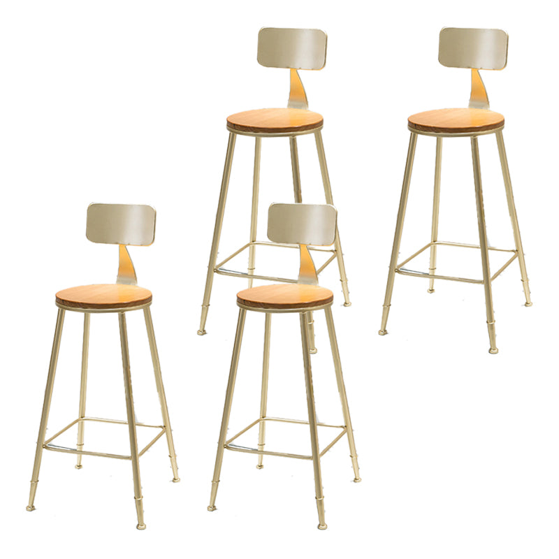 Contemporary Armless Bar Stools Wood Barstools with Footrest