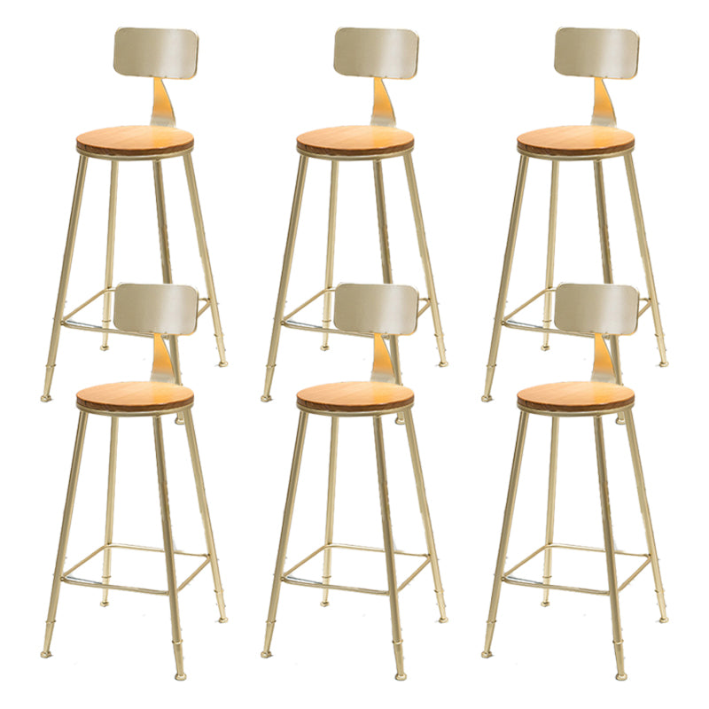 Contemporary Armless Bar Stools Wood Barstools with Footrest