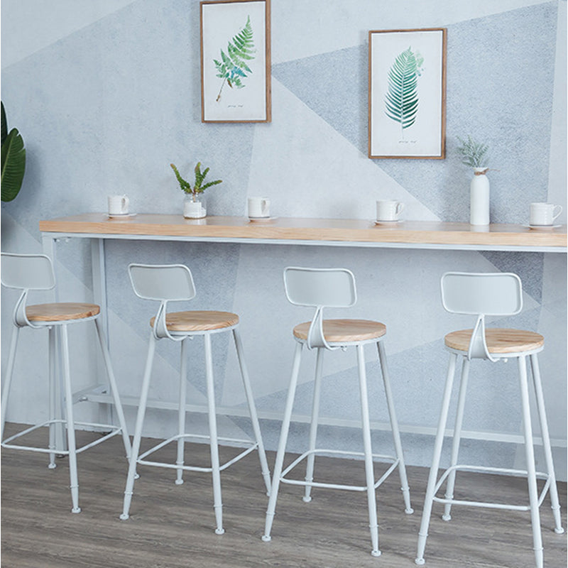 Contemporary Armless Bar Stools Wood Barstools with Footrest