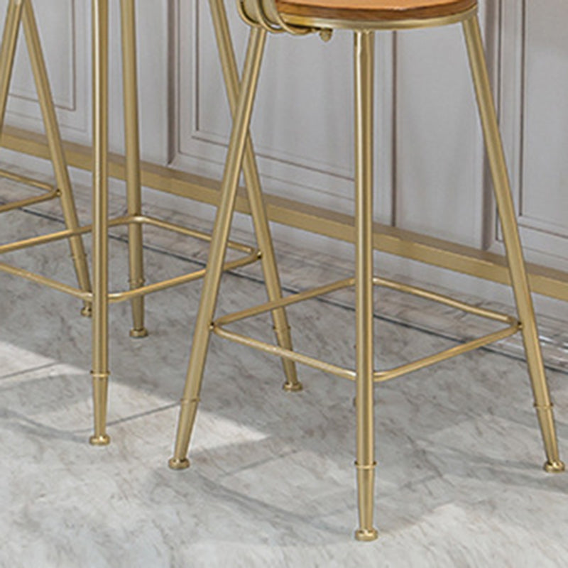 Contemporary Armless Bar Stools Wood Barstools with Footrest