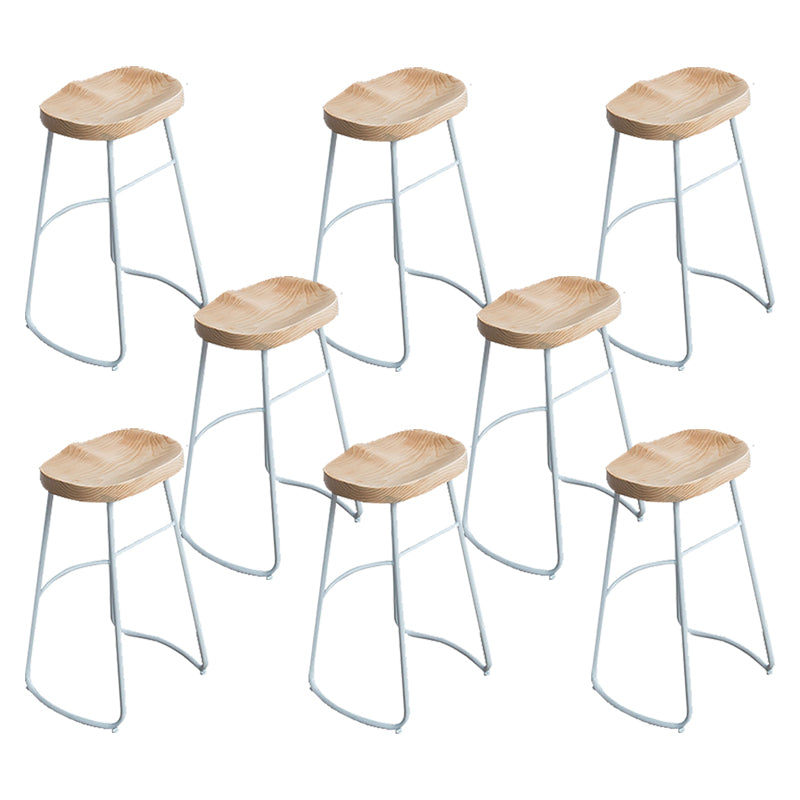 Contemporary Armless Bar Stools Wood Barstools with Footrest