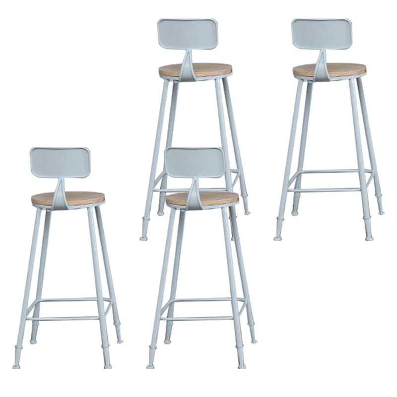 Contemporary Armless Bar Stools Wood Barstools with Footrest