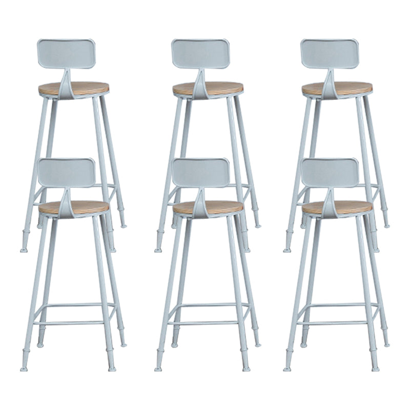 Contemporary Armless Bar Stools Wood Barstools with Footrest