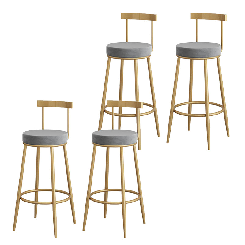 Low Back Metal Barstool Industrial Armless Bar Stool with Footrest