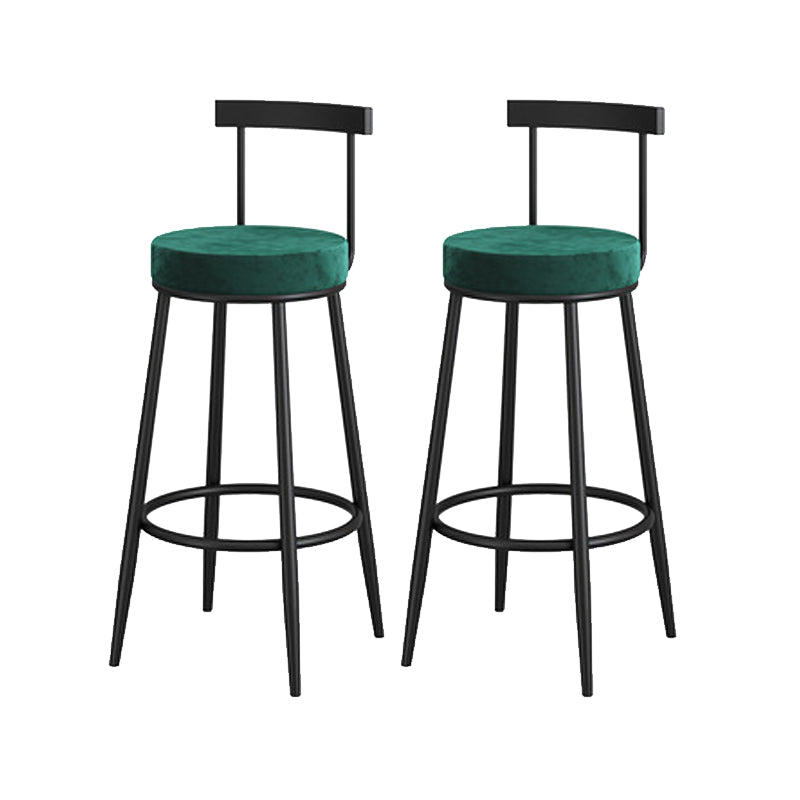 Low Back Metal Barstool Industrial Armless Bar Stool with Footrest