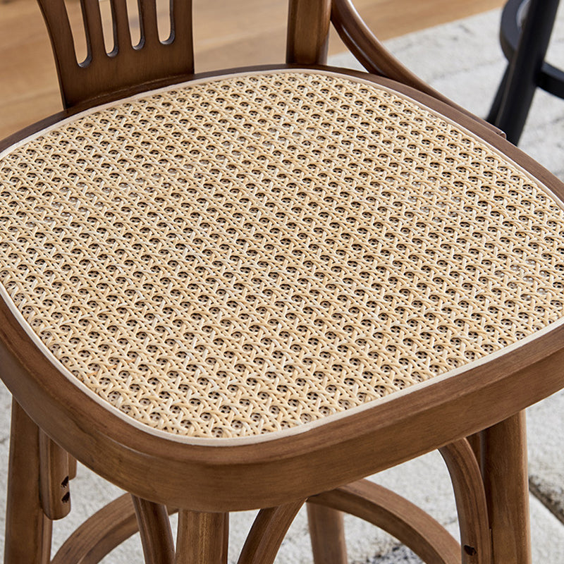 Wood Low Back Bar Height Stool Modern Swivel Armed Bar Stool