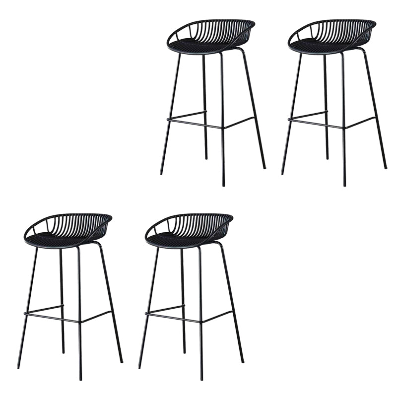 Industrial Metal Dining Stool Backless Bar Stool with Footrest
