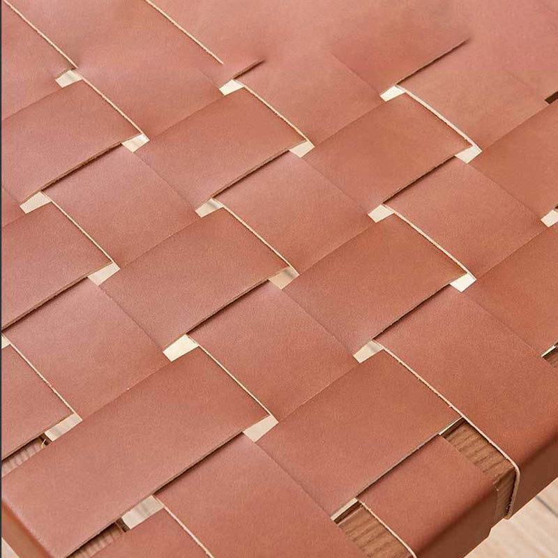 Industrial Low Back Dining Stool Solid Wood Bar Stool with Footrest