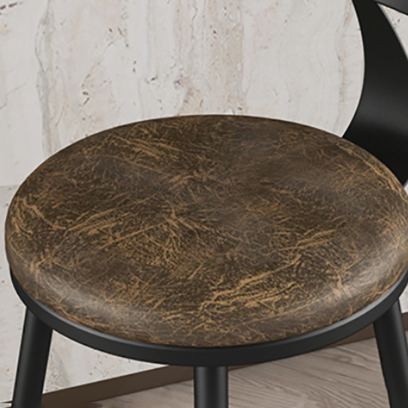 Modern Armless Backrest Counter Stool Iron Bar Stool with Seat and Pedal for Bar