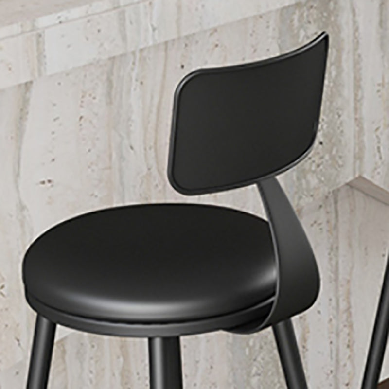 Modern Armless Backrest Counter Stool Iron Bar Stool with Seat and Pedal for Bar