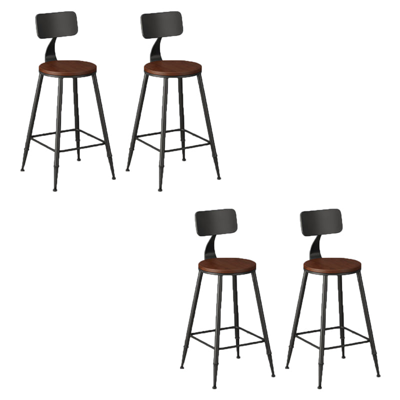 Modern Armless Backrest Counter Stool Iron Bar Stool with Seat and Pedal for Bar