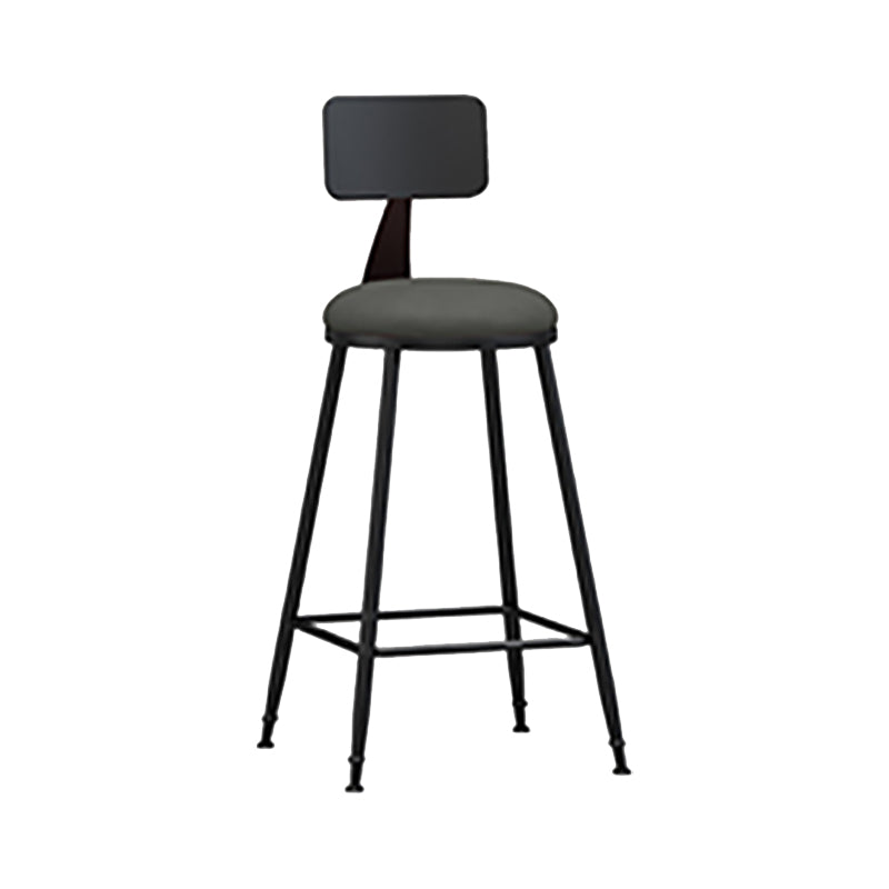 Modern Armless Backrest Counter Stool Iron Bar Stool with Seat and Pedal for Bar