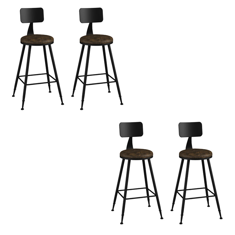 Modern Armless Backrest Counter Stool Iron Bar Stool with Seat and Pedal for Bar