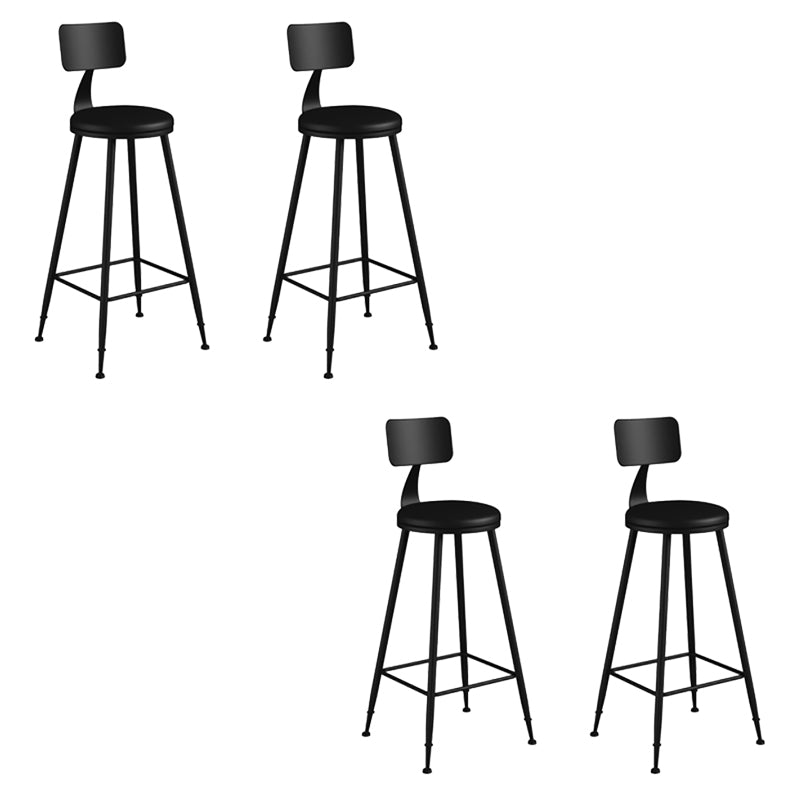 Modern Armless Backrest Counter Stool Iron Bar Stool with Seat and Pedal for Bar