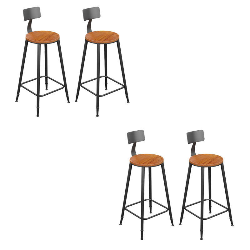 Modern Armless Backrest Counter Stool Iron Bar Stool with Seat and Pedal for Bar