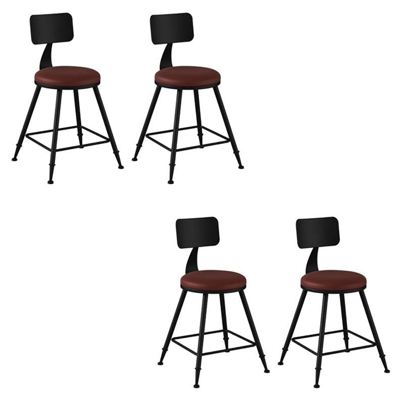 Modern Armless Backrest Counter Stool Iron Bar Stool with Seat and Pedal for Bar