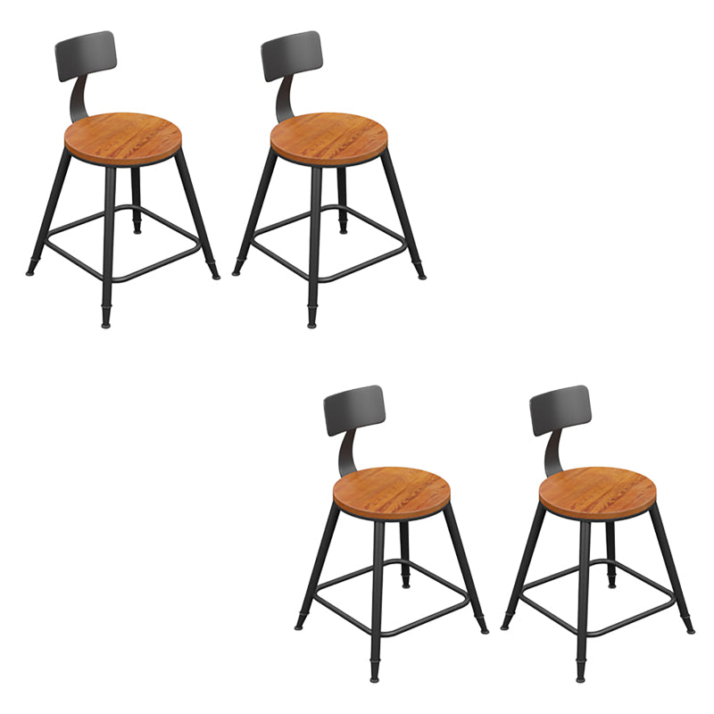 Modern Armless Backrest Counter Stool Iron Bar Stool with Seat and Pedal for Bar