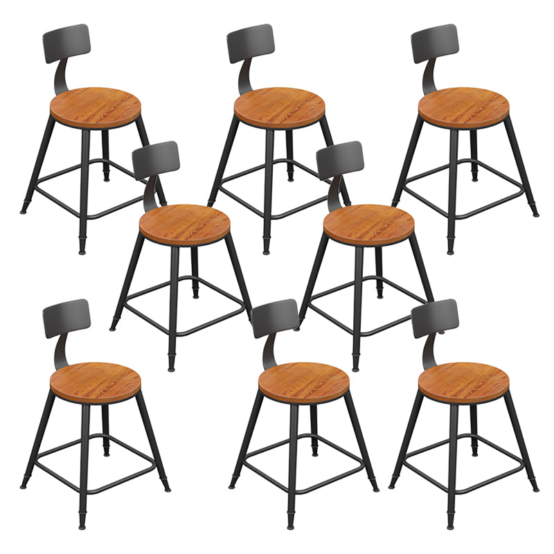 Modern Armless Backrest Counter Stool Iron Bar Stool with Seat and Pedal for Bar