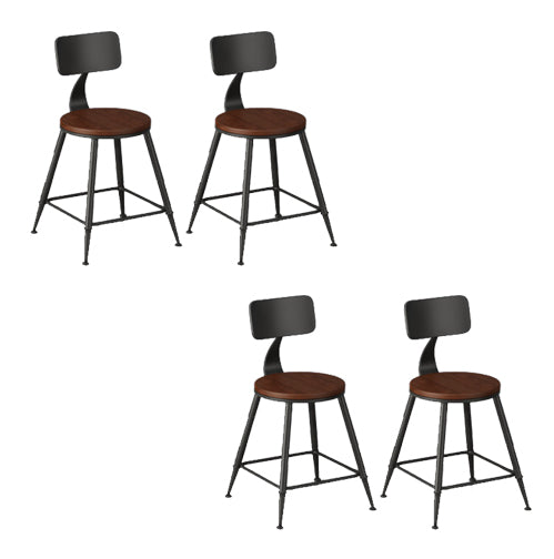 Modern Armless Backrest Counter Stool Iron Bar Stool with Seat and Pedal for Bar