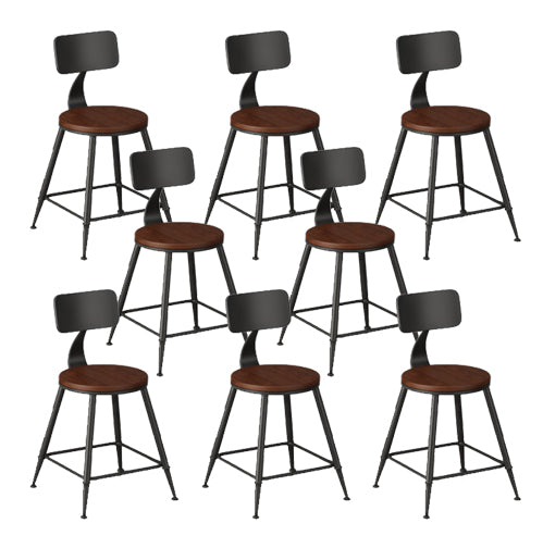 Modern Armless Backrest Counter Stool Iron Bar Stool with Seat and Pedal for Bar