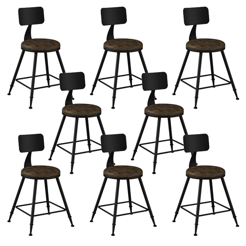 Modern Armless Backrest Counter Stool Iron Bar Stool with Seat and Pedal for Bar