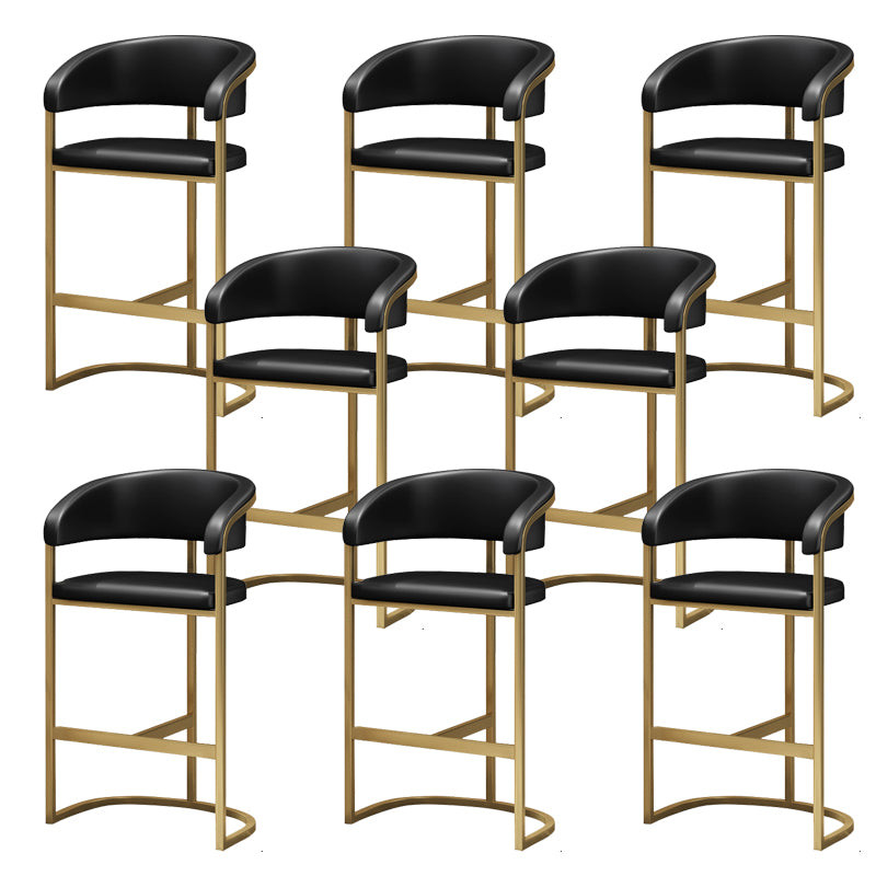 Glam Style Bar Stool Leather Gold Frame Counter Stool for Bristol